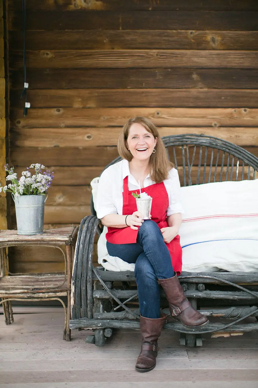 Lisa Dupar sitting on a chair | Lisa Dupar Catering | Wedding & Event Catering in Seattle