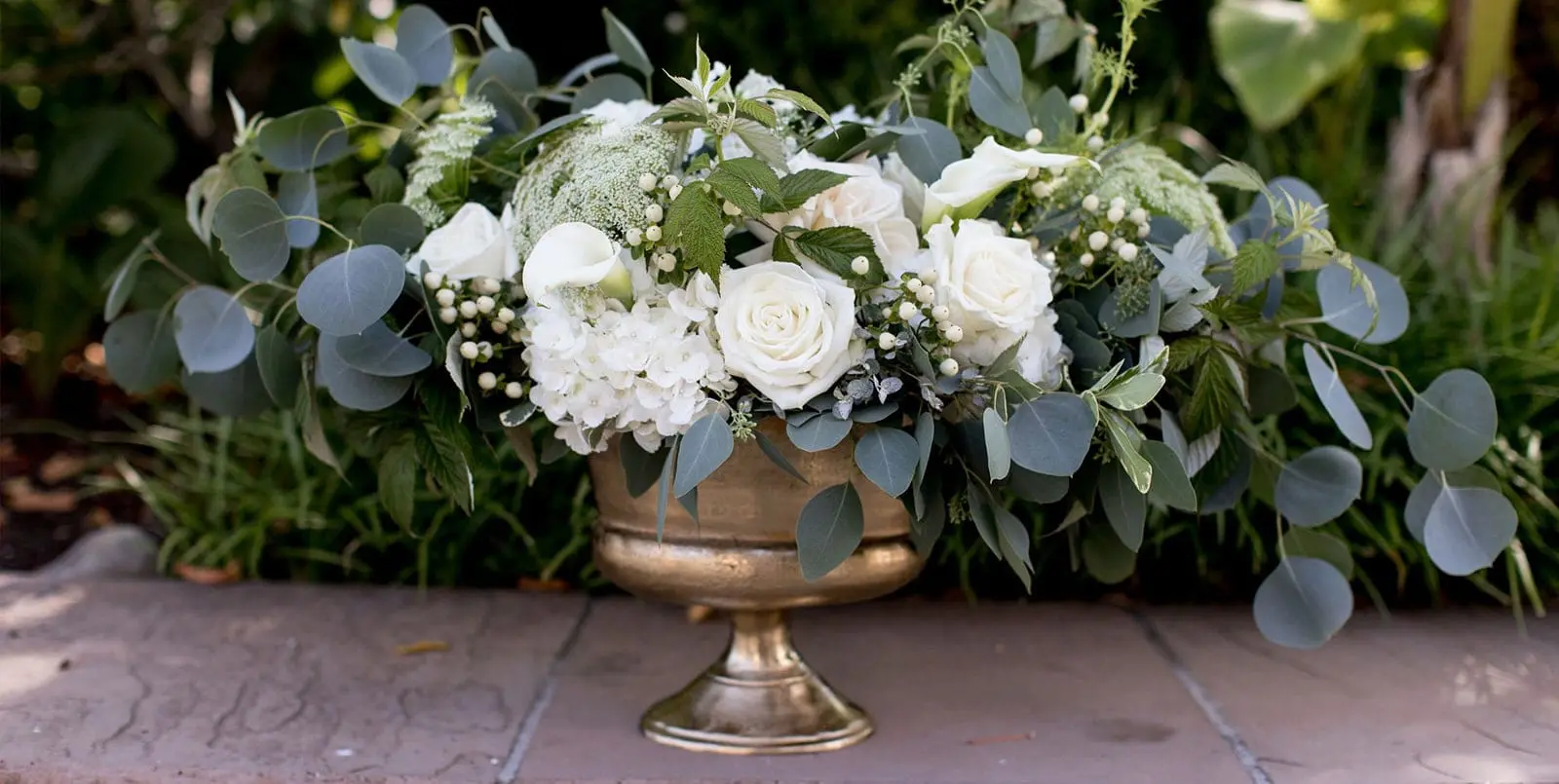 Floral arrangement outside | Lisa Dupar Catering | Wedding & Event Catering in Seattle