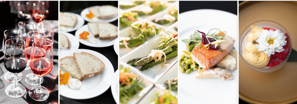 Menu images from a catered Lisa Dupar Catering event